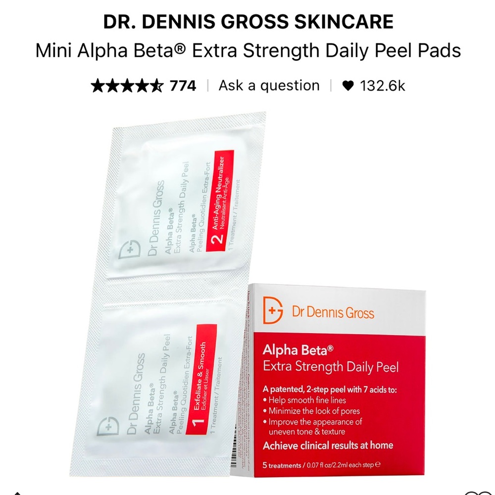 3 for $30-Dr Dennis Gross Alpha Beta Extra Strength Daily Peel Pads - Picture 5 of 16